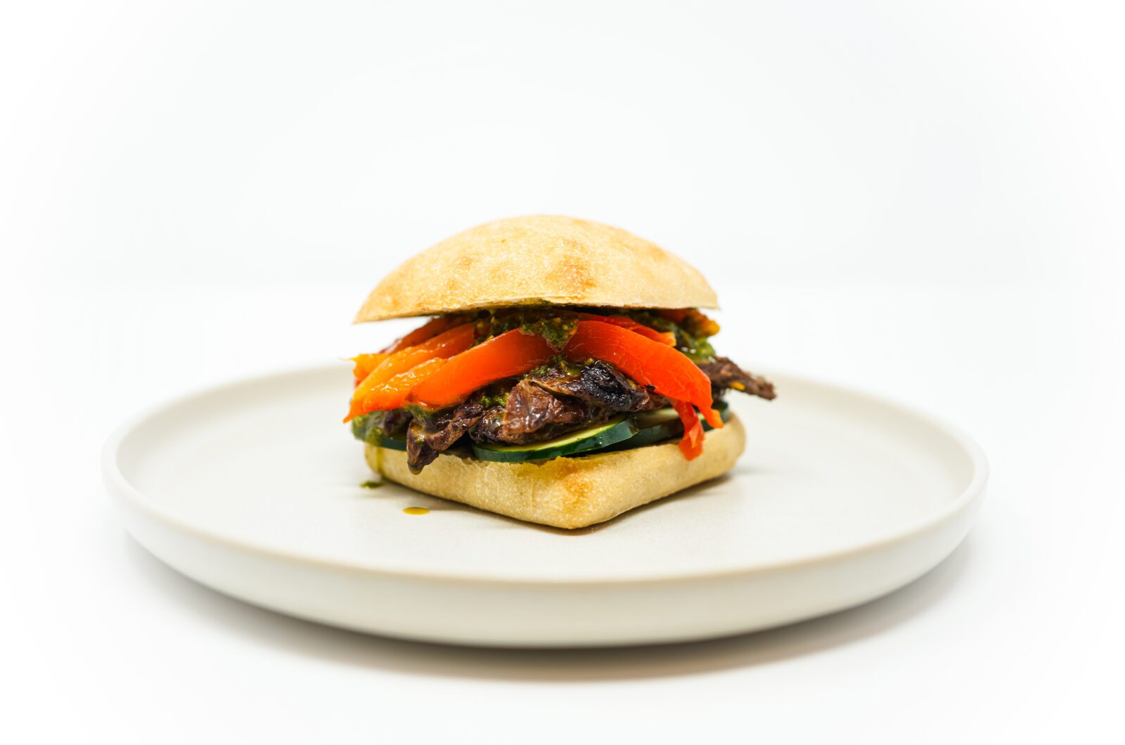 Grilled Flank Steak Chimichurri Sandwich