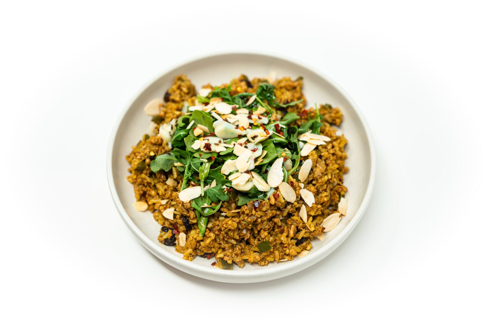 Spiced Ground Chicken and Saffron Rice Bowl