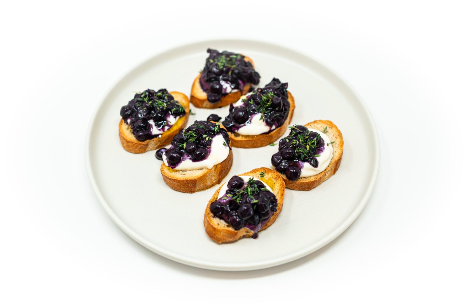 Roasted Thomcord Grape Toast with Whipped Ricotta, Honey, and Thyme